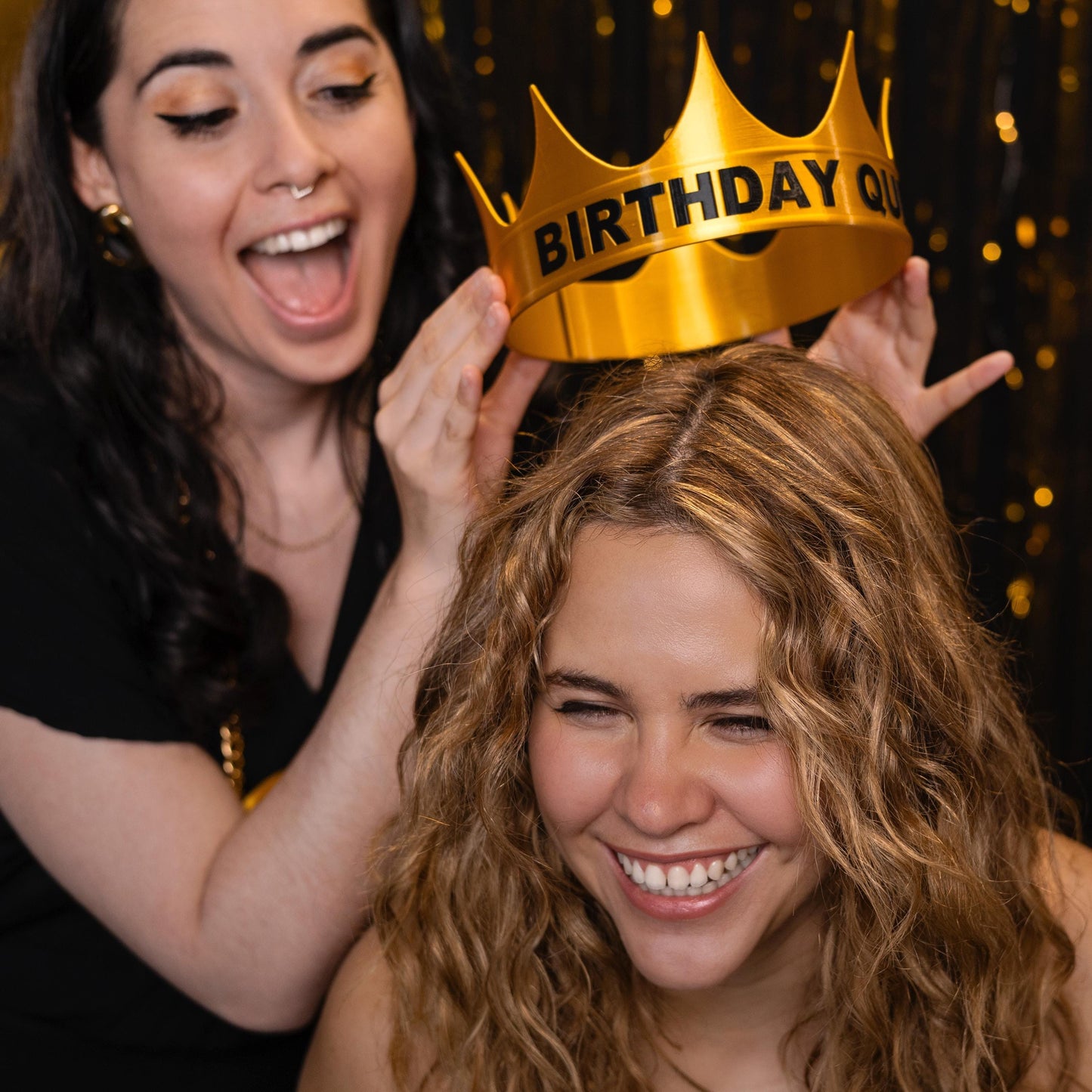 Gold Custom Crown with Text - 3D printed with biodegradable PLA