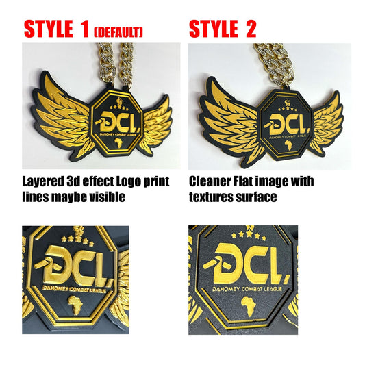 Custom Logo Turnover Sports Team Bling & Chain ( PLA plastic Bling and Aluminum Plated chain)