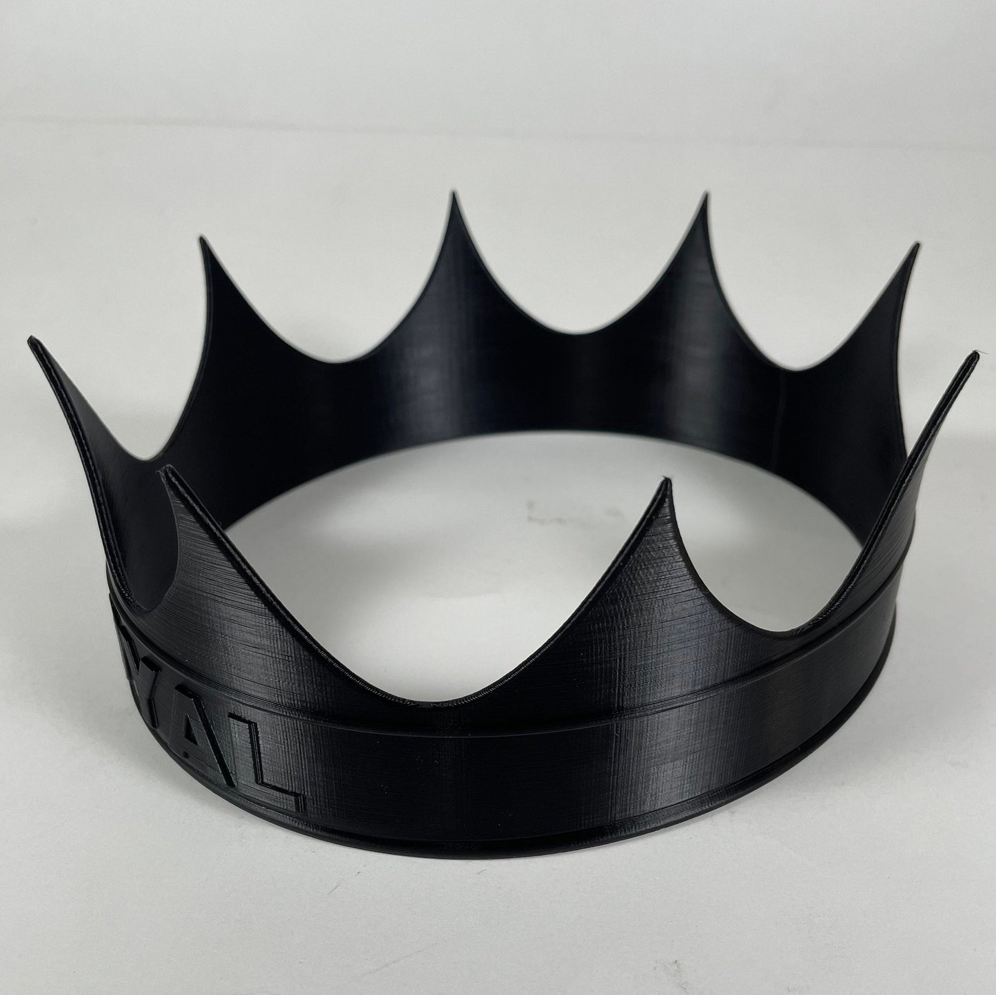 Black Custom Crown with Text - 3D printed with biodegradable PLA
