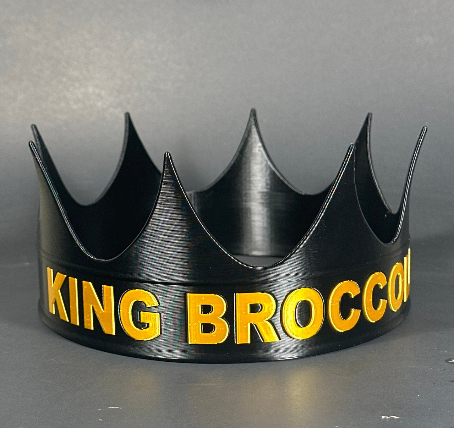Black Custom Crown with Text - 3D printed with biodegradable PLA