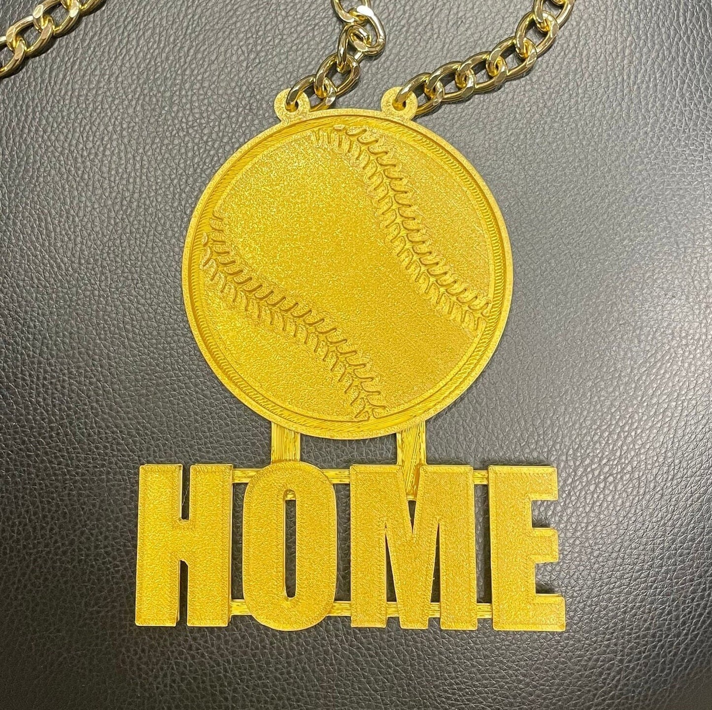 Custom Sports Baseball Bling & Chain ( PLA plastic Bling and aluminium Plated chain)