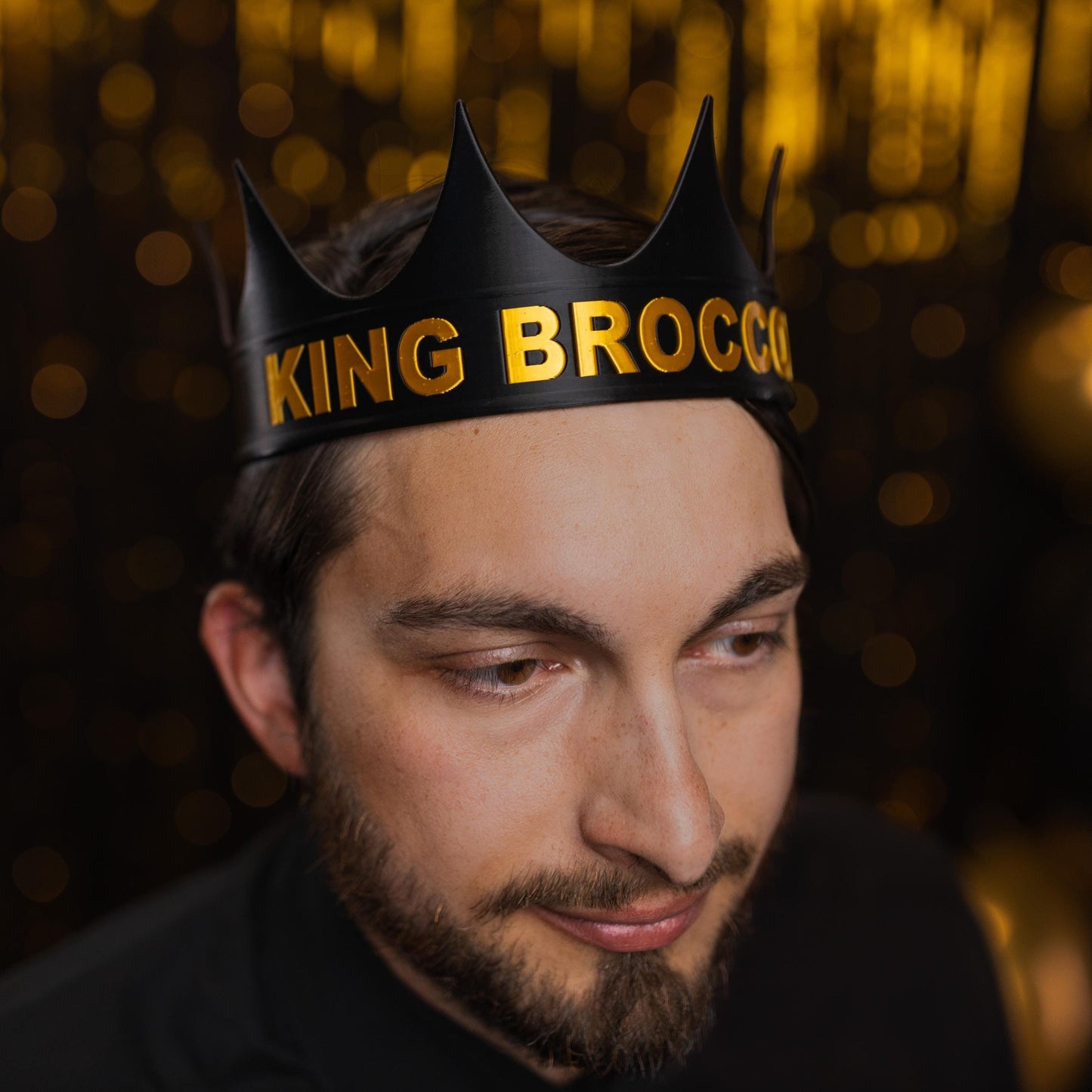 Black Custom Crown with Text - 3D printed with biodegradable PLA