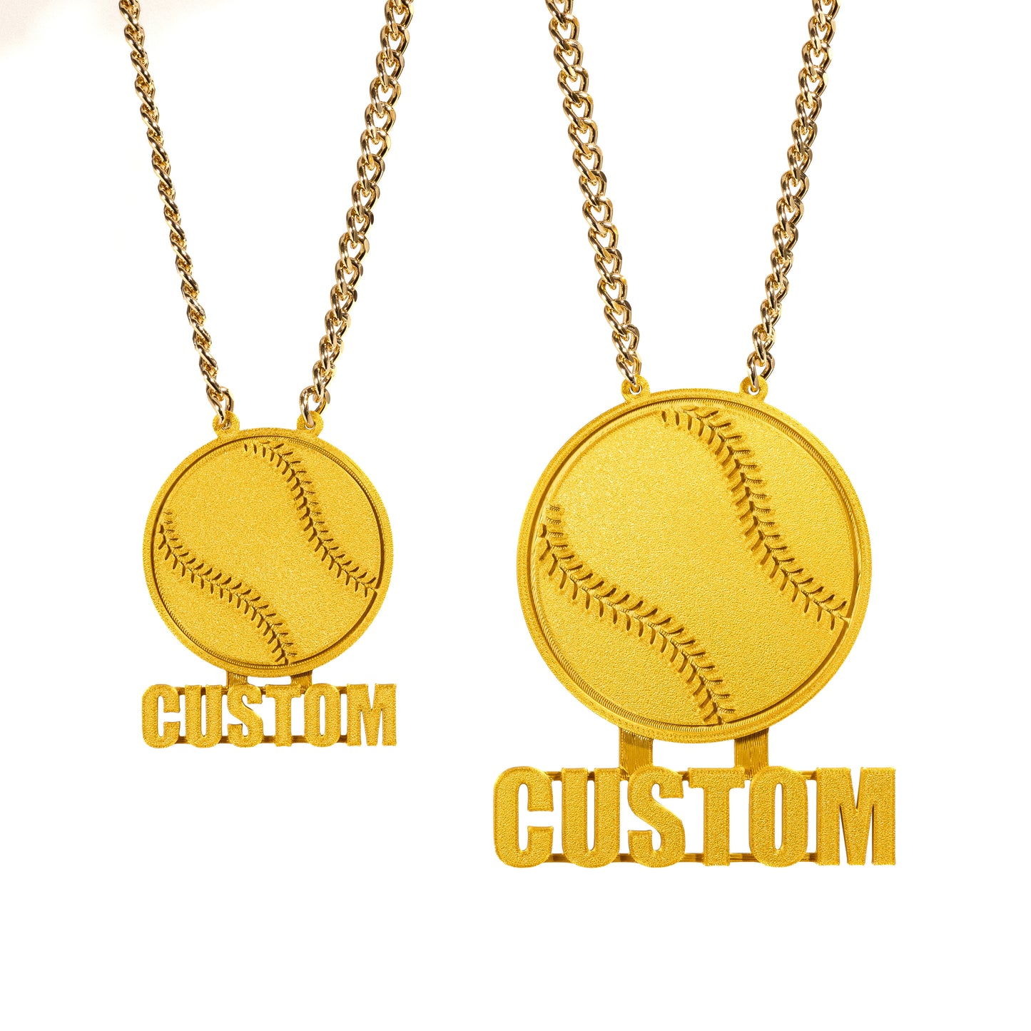 Custom Sports Baseball Bling & Chain ( PLA plastic Bling and aluminium Plated chain)