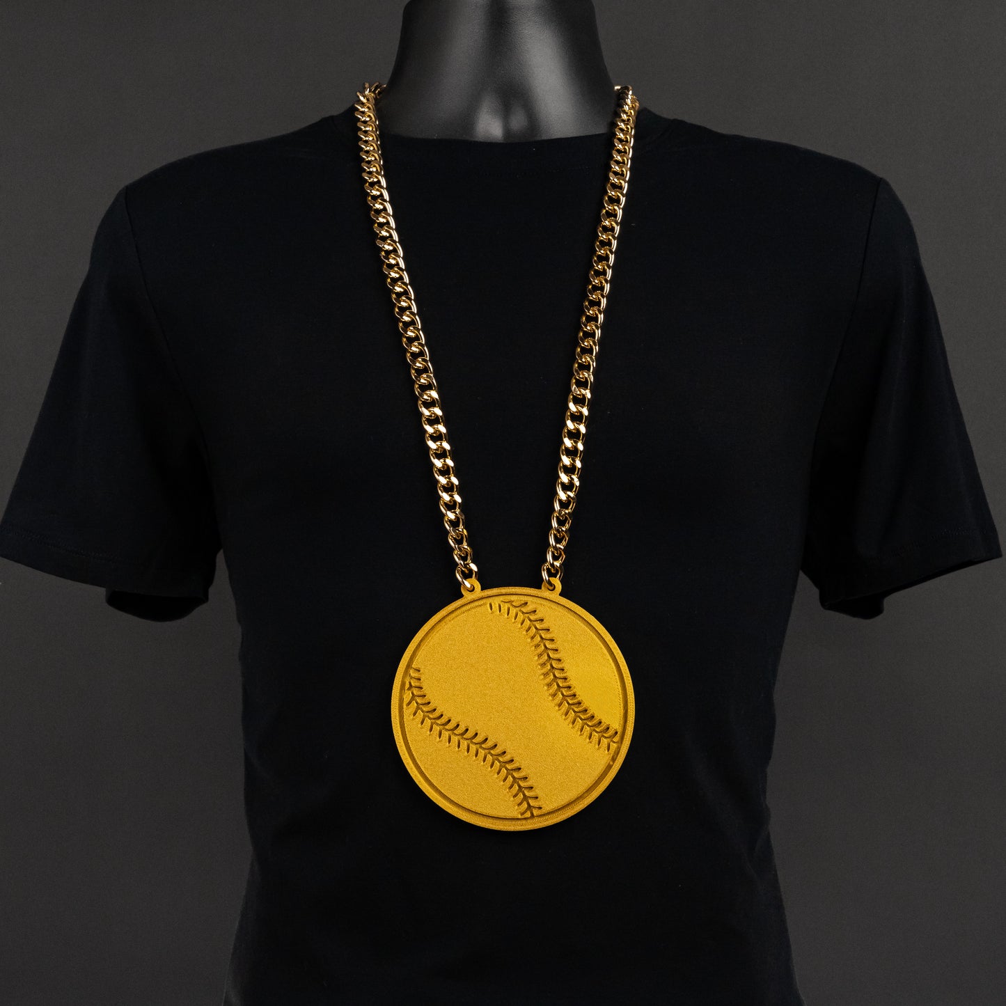 Custom Sports Baseball Bling & Chain ( PLA plastic Bling and aluminium Plated chain)